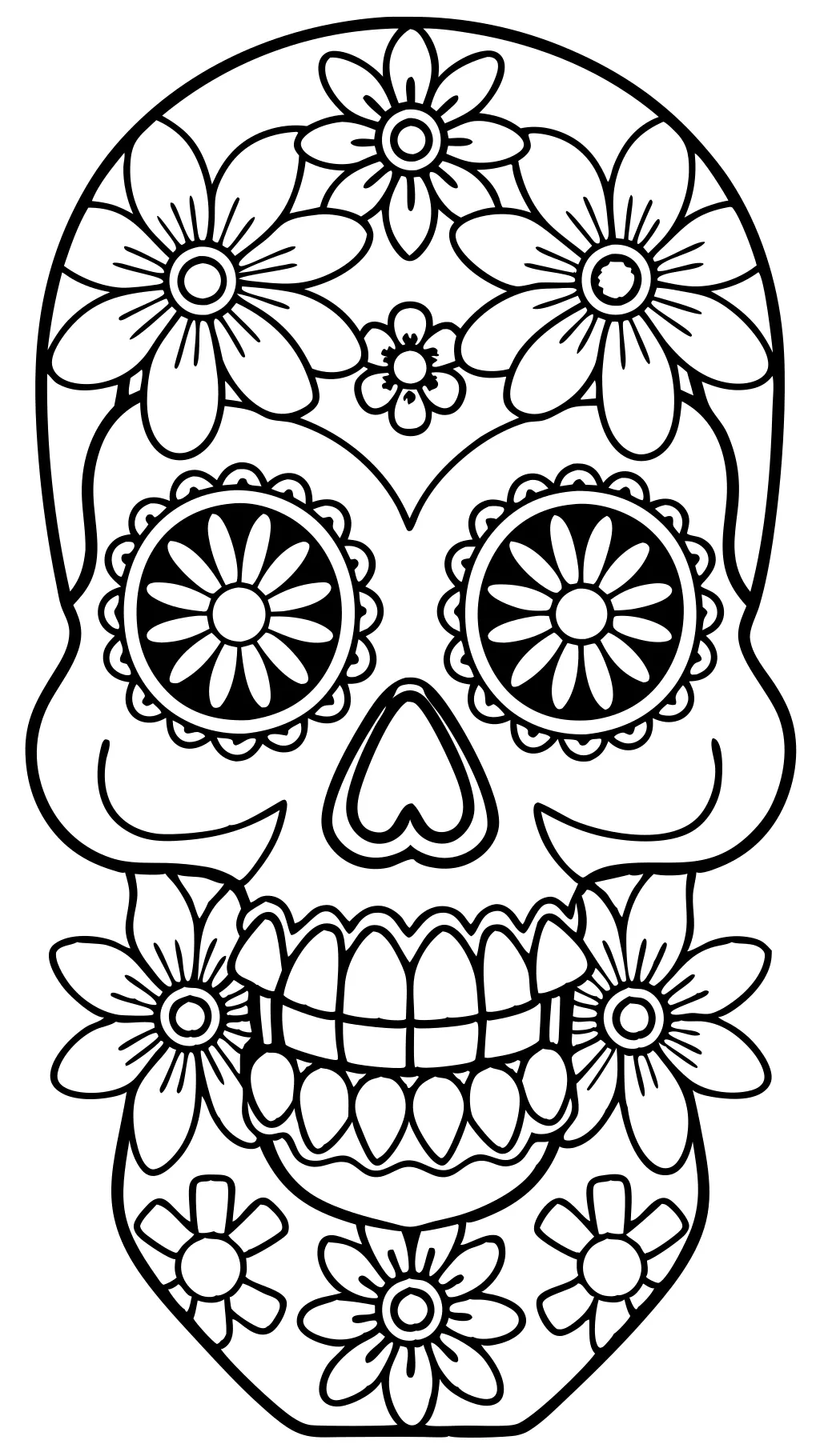 coloring pages day of the dead skulls